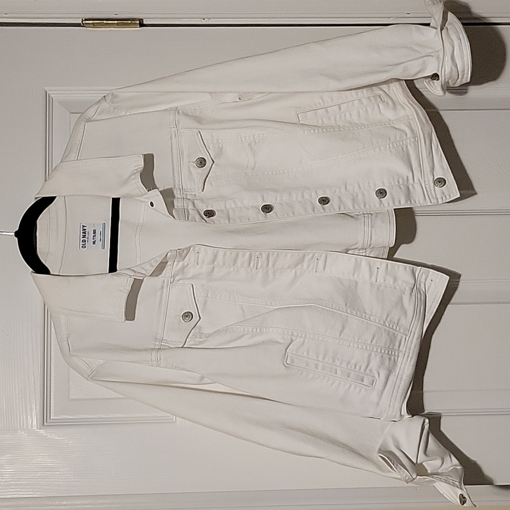 Old Navy Classic White Jean Jacket for Women